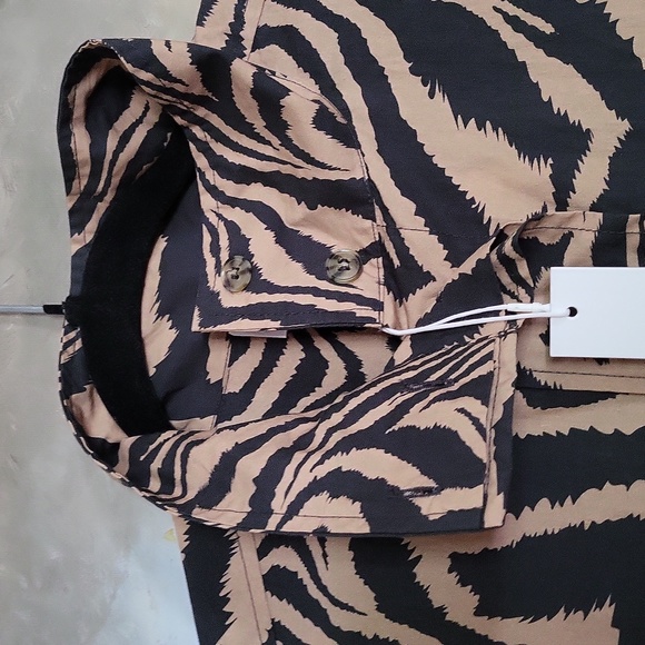 Ganni Animal Print Button Front 100% Cotton Dress - Picture 5 of 12